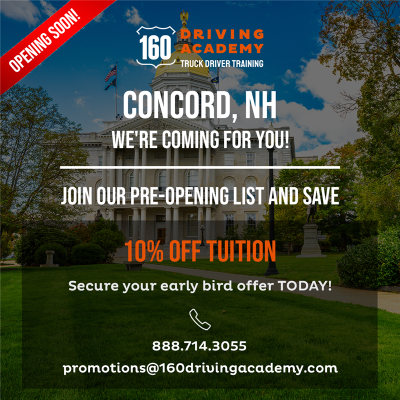 ​160 Driving Academy has a new location in… Concord, New Hampshire!